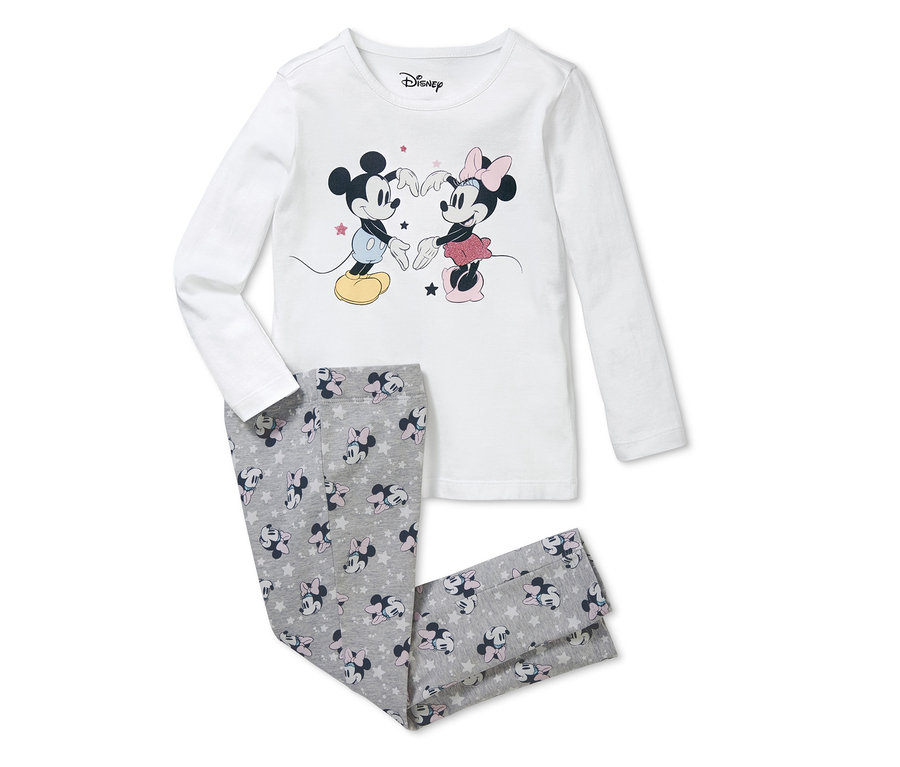Weißer »Disney« Pyjama mit Mickey und Minnie Maus Motiv.