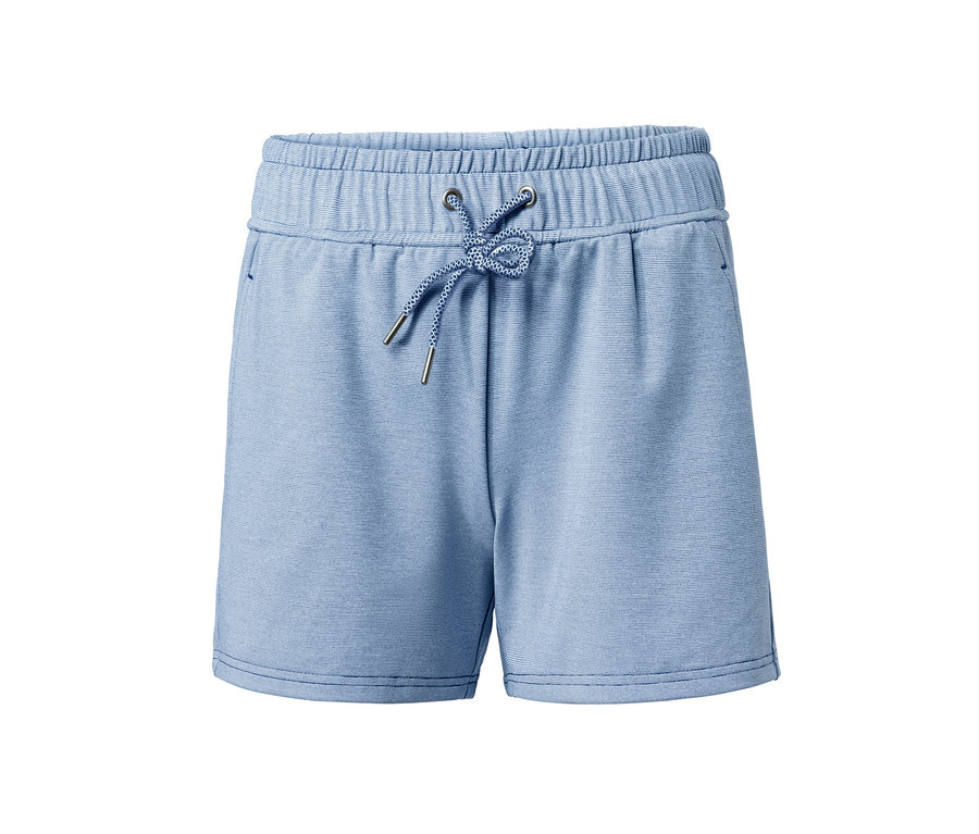 Blaue Funktionsshorts mit Kordelzug.