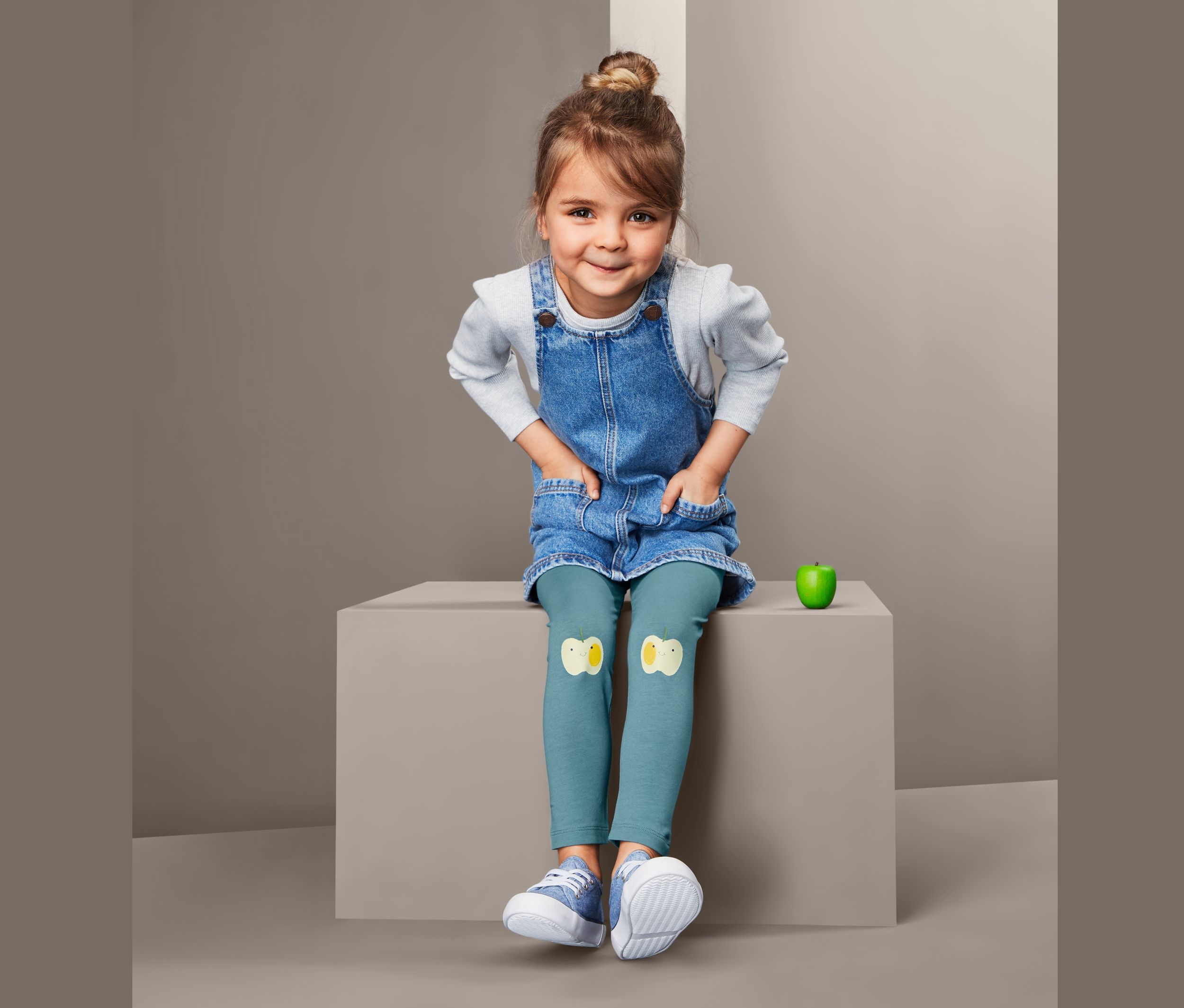 Thumbnail - Tchibo - 2 Leggings - Baby - Gr. 74/80 - petrol/print