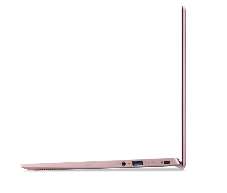 Seitenansicht eines pinkfarbenen Notebooks. Acer Swift 1 Notebook »SF114-34«, pink.