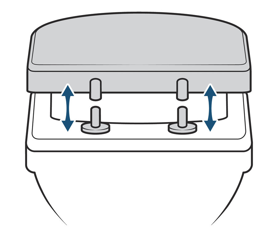 Illustration eines Premium-WC-Sitzes mit Absenkautomatik.
