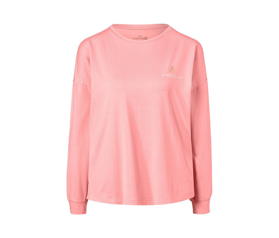 Rosa Pyjama-Oberteil mit langen Ärmeln.
