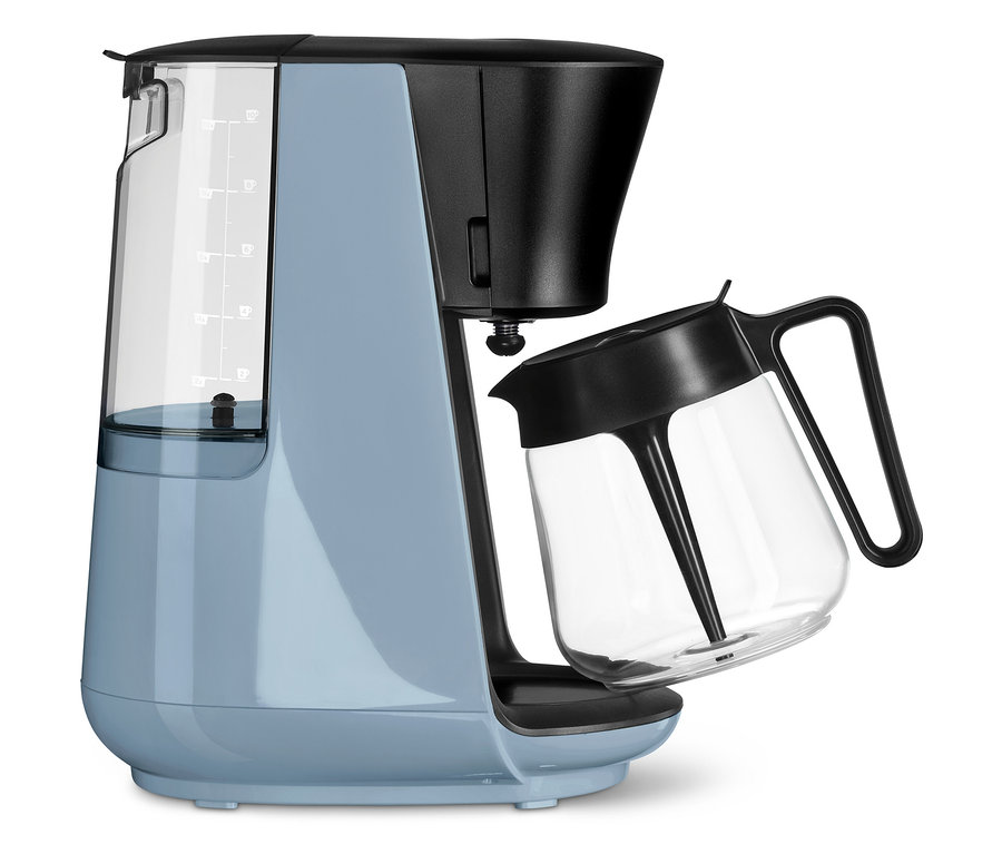 Graublaue »Let's Brew« Filterkaffeemaschine.