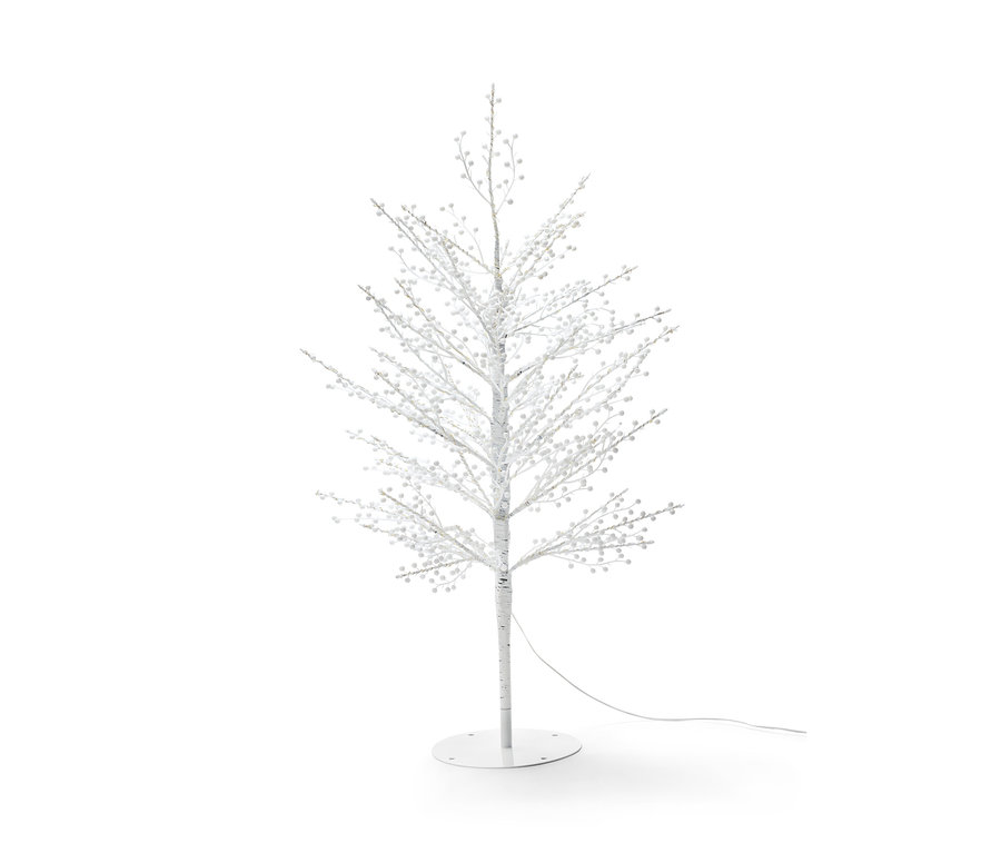 Weißer LED-Baum »Beerenzweig«.