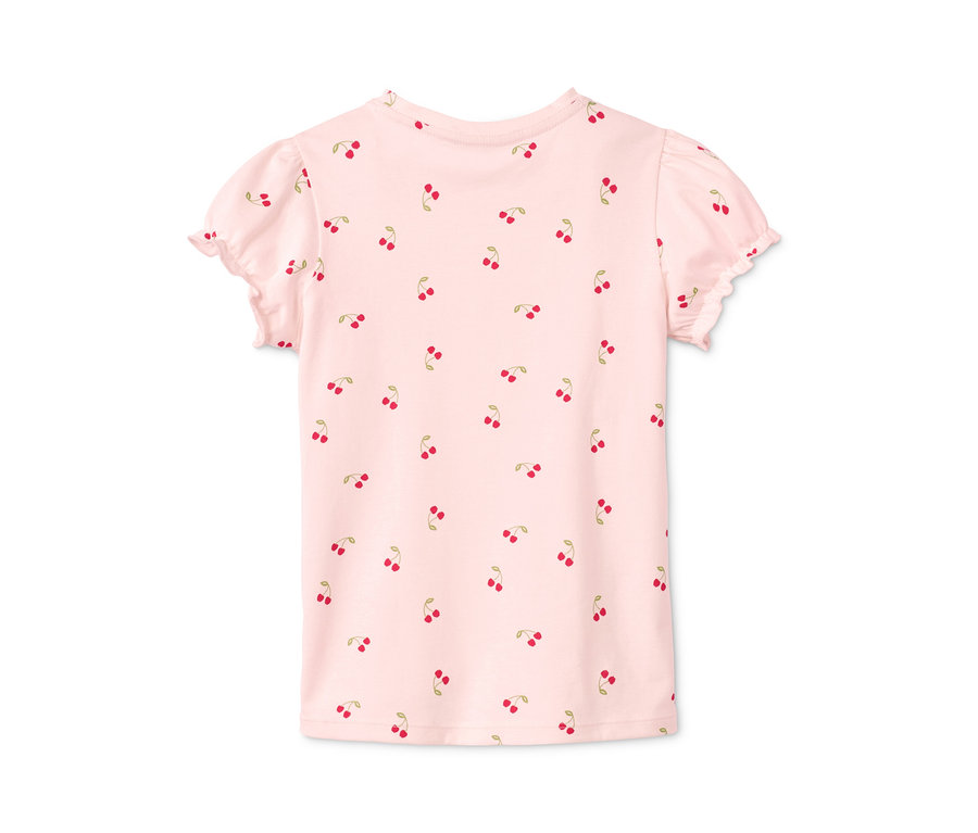 Rosa Shorty-Pyjama mit Kirschmuster.