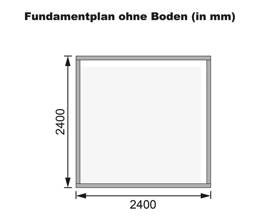 Grundriss ohne Boden (in mm).
