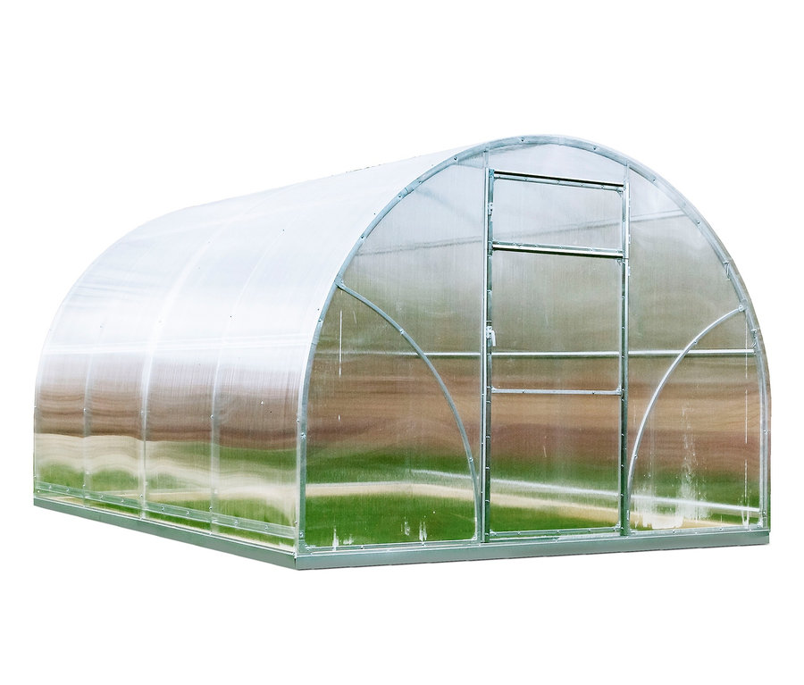 Ein Gewächshaus-Tunnel »Sigma« mit Tür.