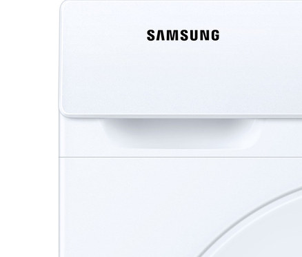 Weiße Samsung Waschmaschine »WW-81T304PWW/EG« mit schwarzer Glasöffnung.