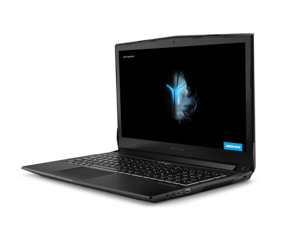 Schwarzes 15,6-Zoll MEDION ERAZER P6605 Gaming-Notebook.