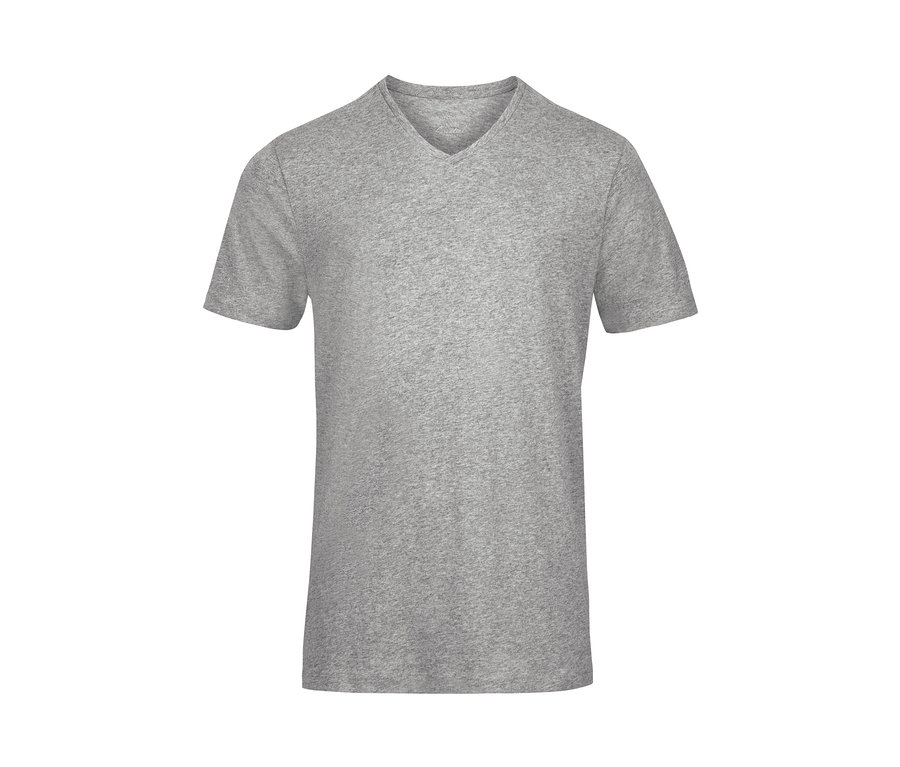Graues T-Shirt mit V-Ausschnitt, 1 von 2 im Set.