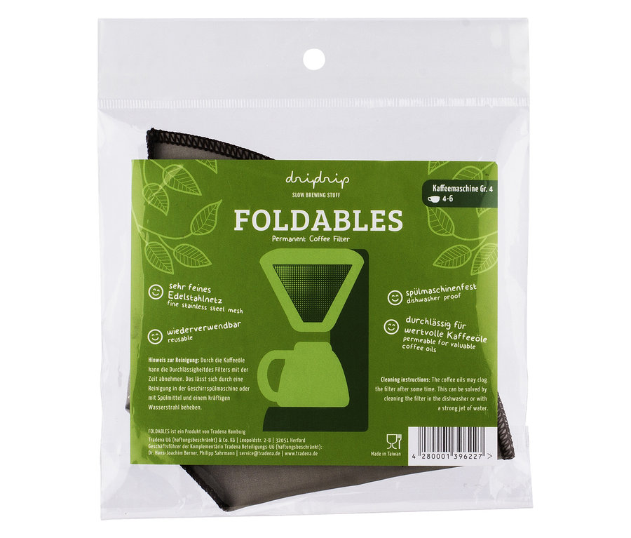 Eine Packung Foldables Permanentfilter Größe 4.