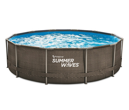 Summer Waves Active-Frame-Pool, Rattan, Ø ca. 366 cm.