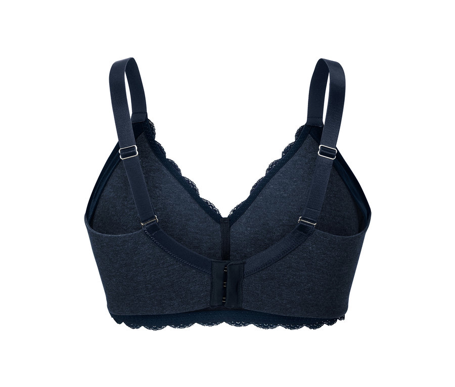 Detailansicht eines Soft-BHs mit Spitzenbesatz und verstellbaren Trägern.