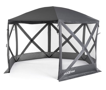 Grauer Westmann-Camping-Pavillon »Flexion« mit Netzgewebe an den Seiten.