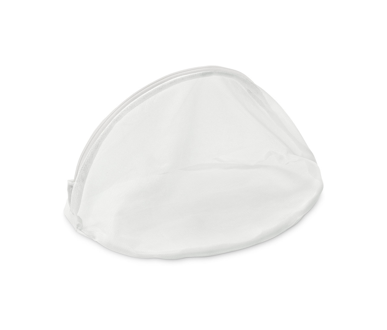 Detailaufnahme eines einzelnen, weißen Wäschenetzes.