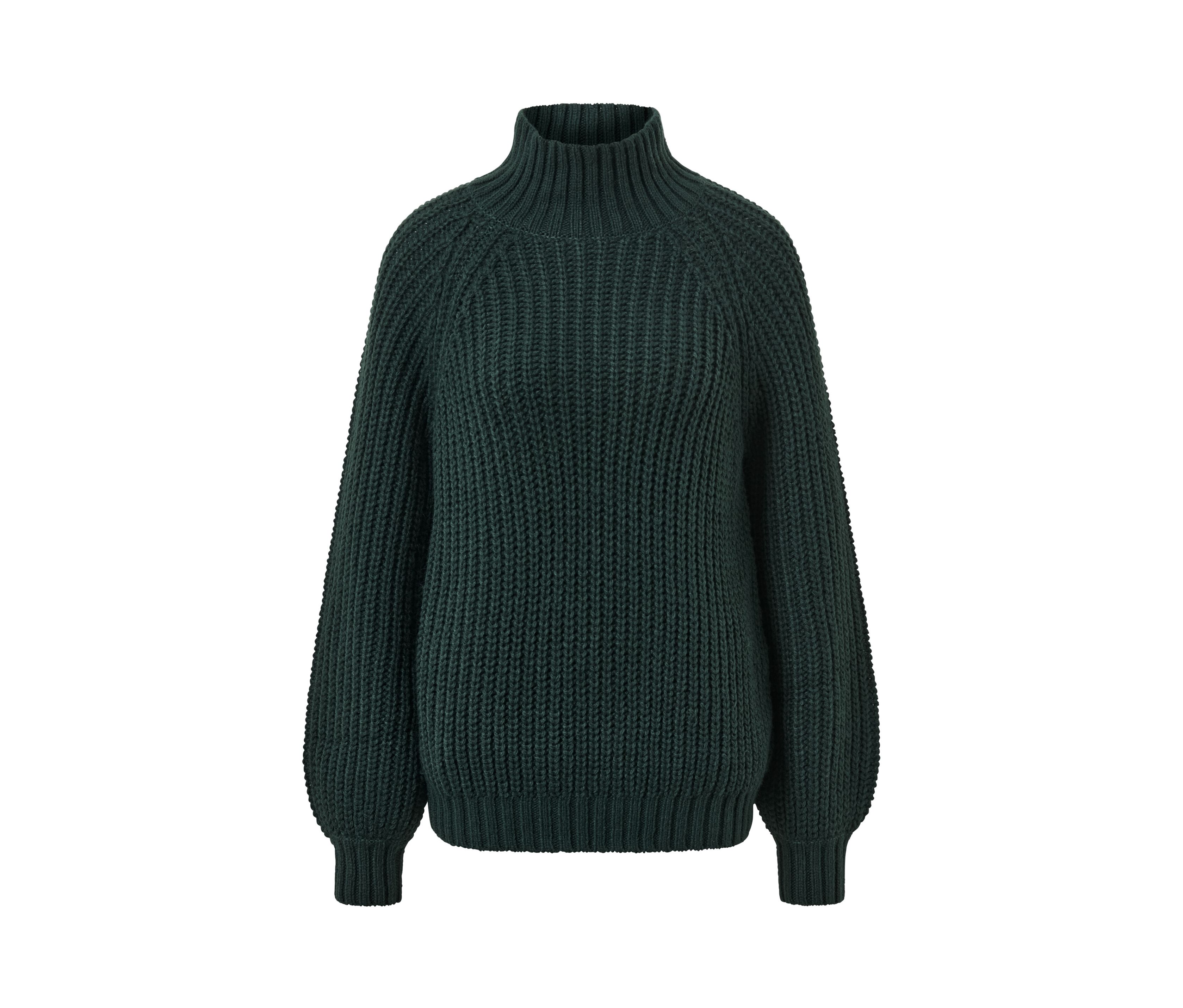 Thumbnail - Tchibo - Strickpullover mit Stehkragen - Damen - Gr. XL - dunkelgrün