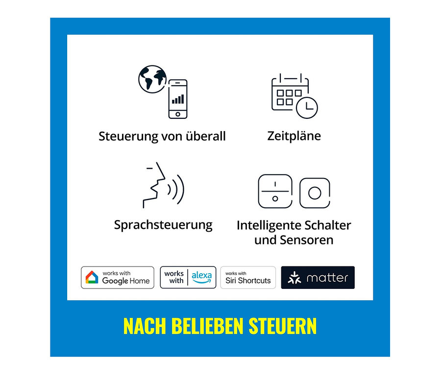Steuerung von überall, Zeitpläne, Sprachsteuerung, Intelligente Schalter und Sensoren. Kugelleuchte mit smartem WiZ-LED-Leuchtmittel.
