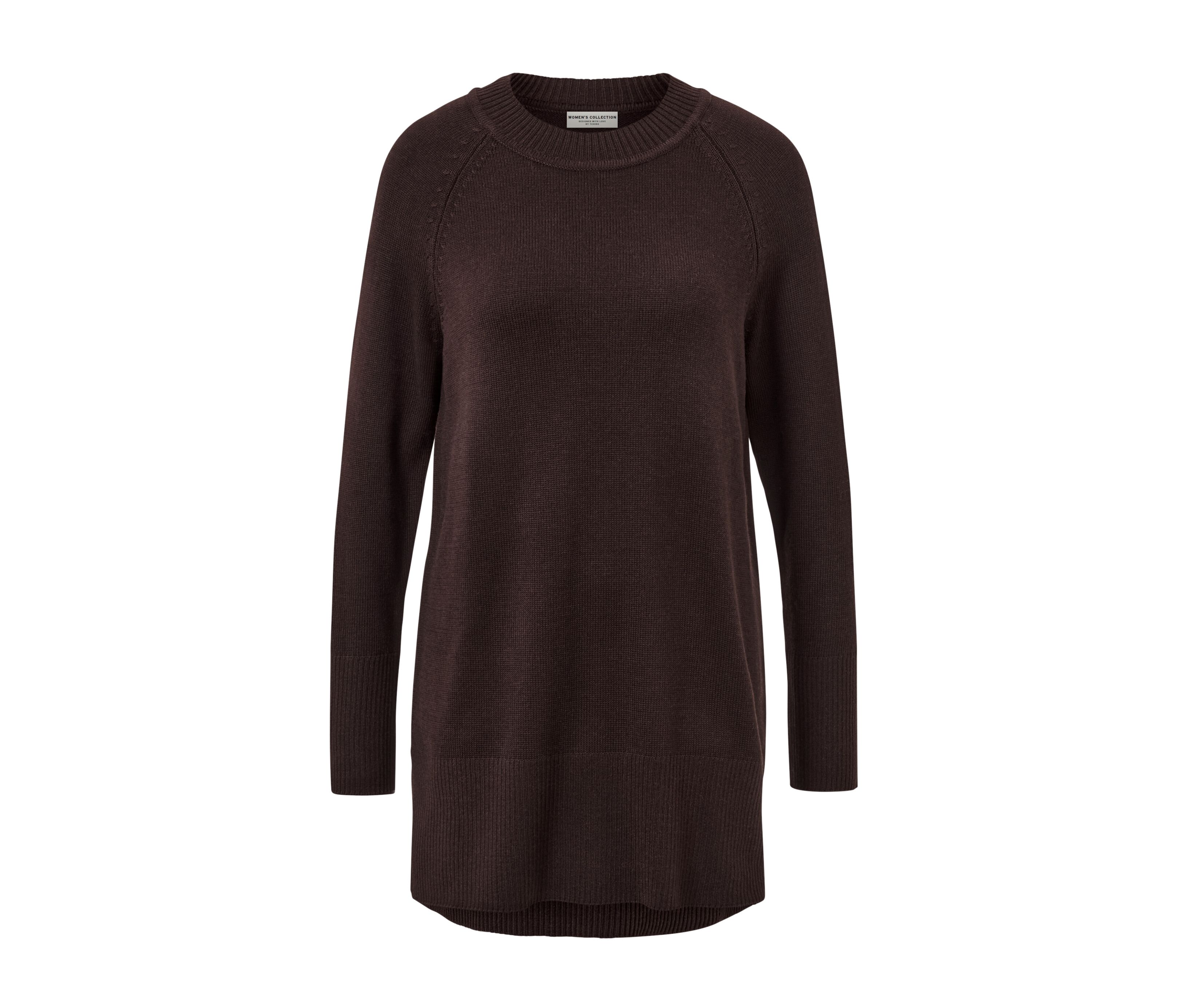 Tchibo - Langer Strickpullover - Damen - Gr. S - dunkelbraun