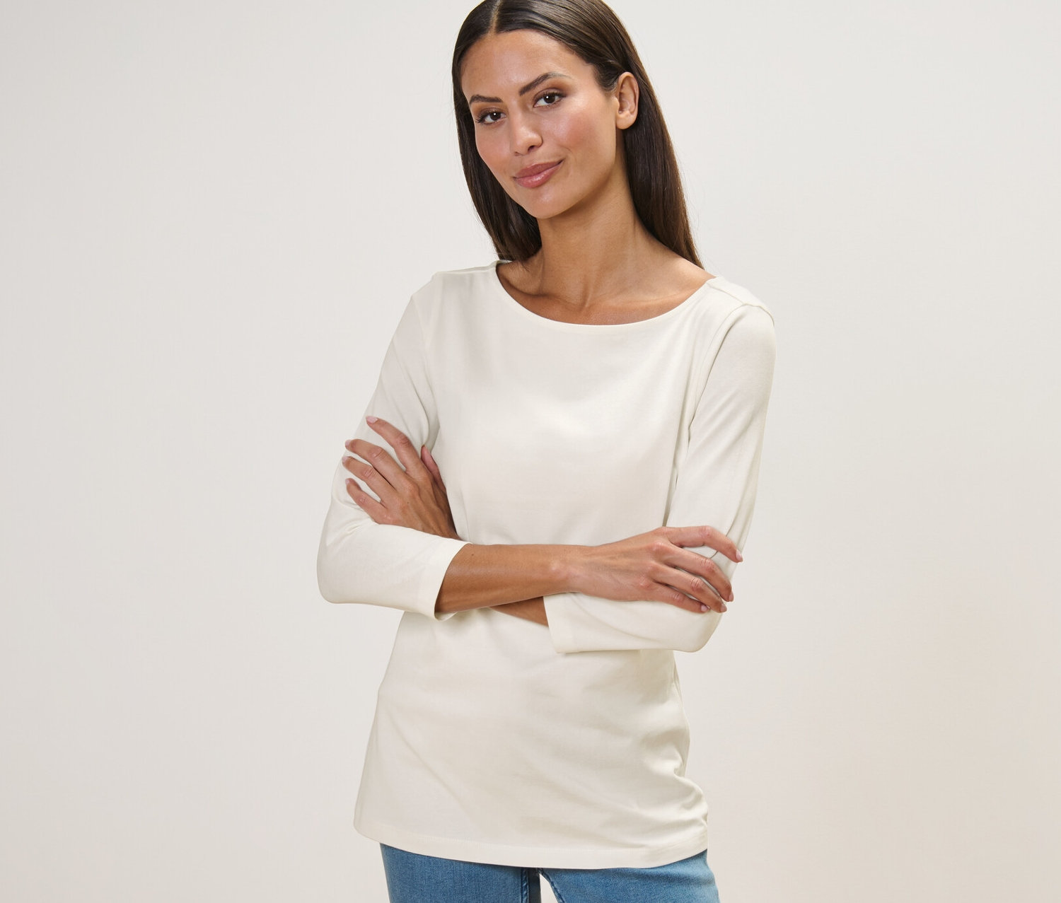 Thumbnail - Tchibo - Shirt mit 3/4-Arm - Damen - Gr. XL - creme