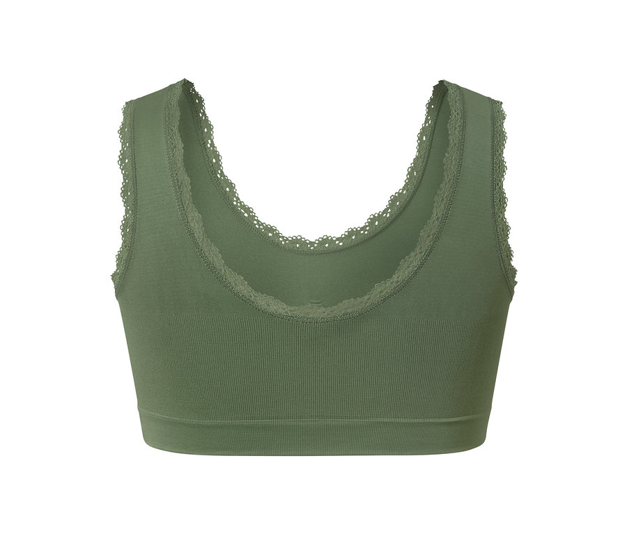 Olivgrünes Seamless-Bustier.