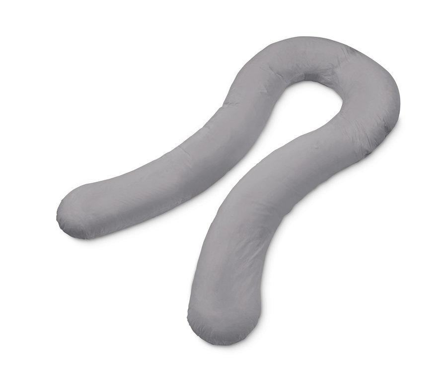 Graues Multifunktionskissen XXL auf weißem Hintergrund.