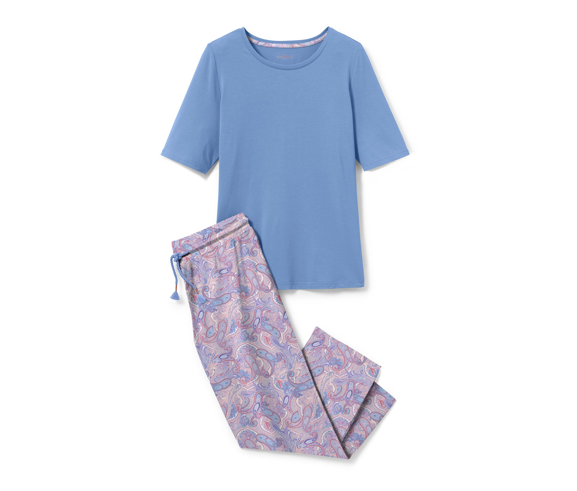 Pyjama-Set - Damen - Gr. M - hellblau - hellblau
