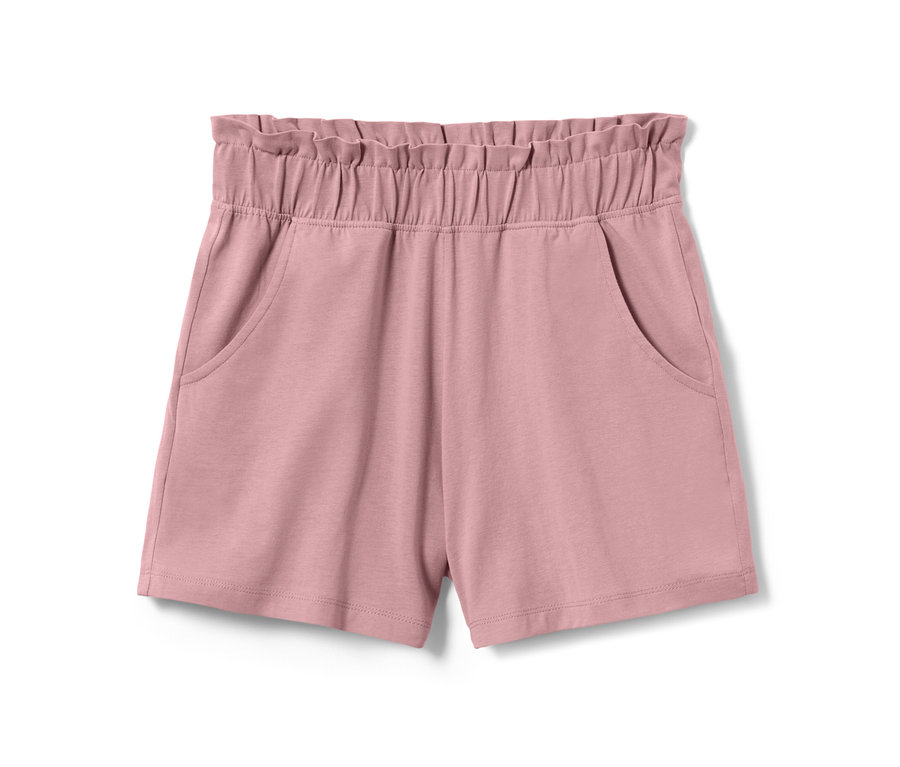 Rosa Kinder-Jersey-Shorts mit elastischem Bund.