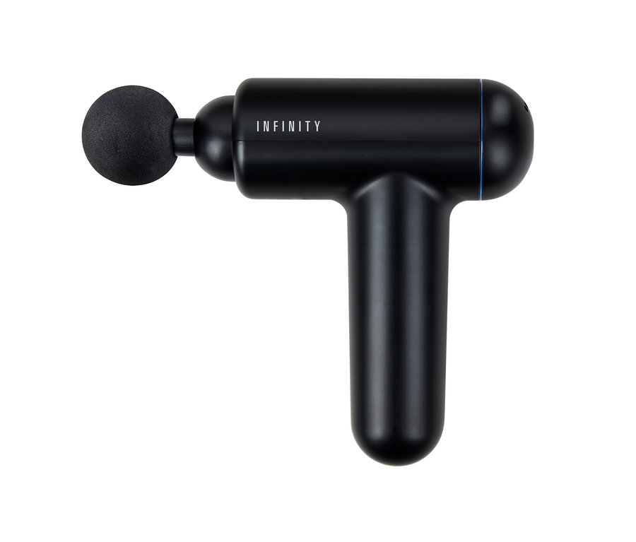 Eine schwarze Massagepistole vom Typ MELISSA Infinity.