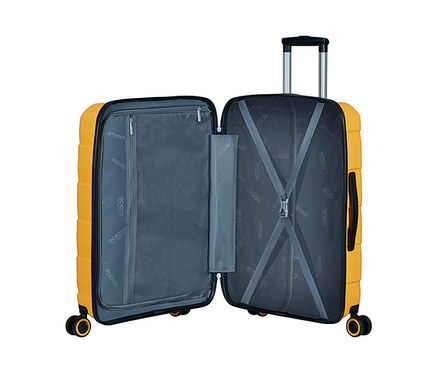 Offener großer gelber American Tourister »Air Move« Spinner.