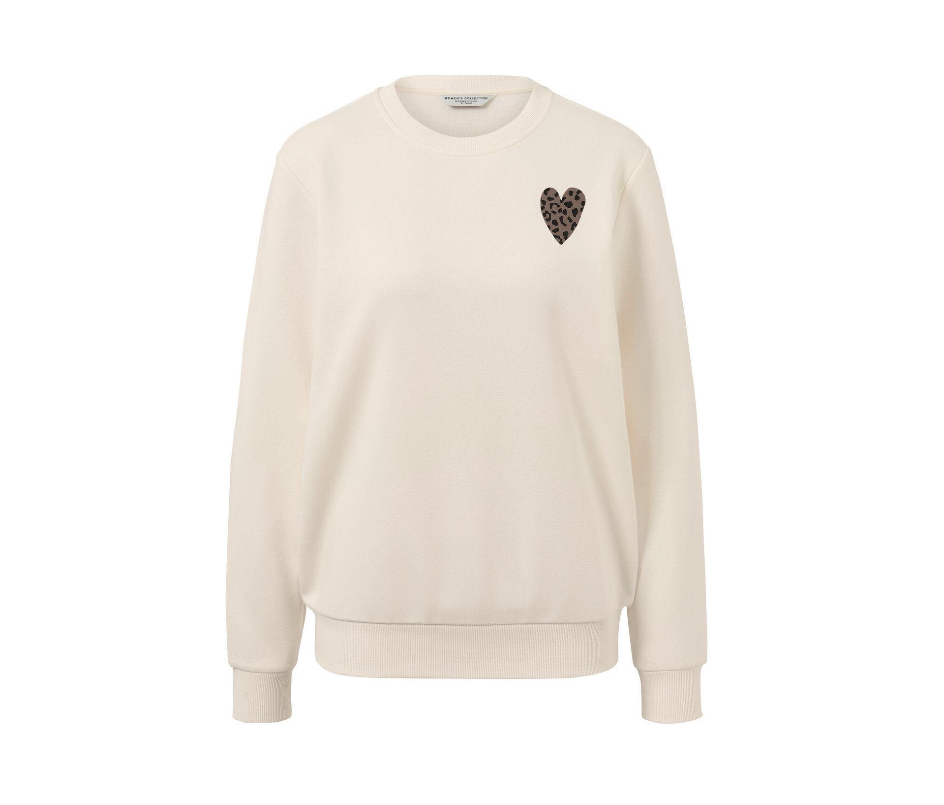 Sweatshirt mit Print - Damen - Gr. S - creme - creme