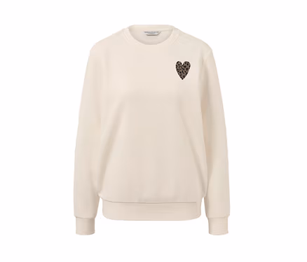 Ein cremefarbenes Sweatshirt mit Print.