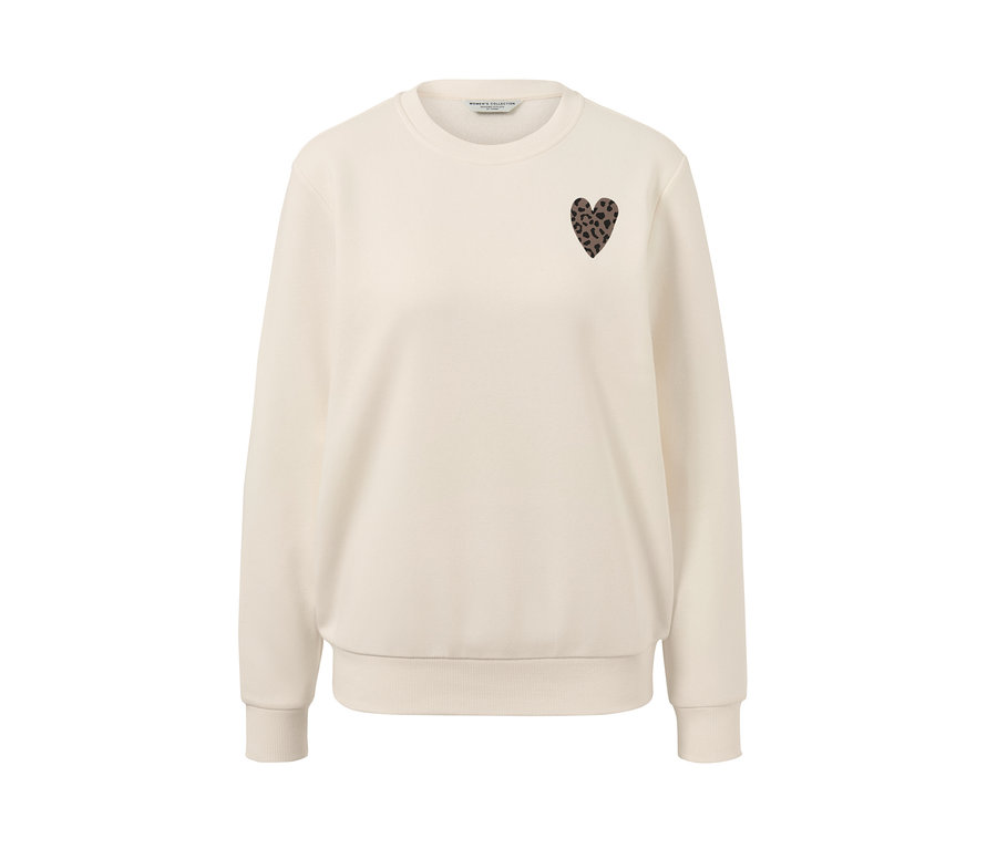 Ein cremefarbenes Sweatshirt mit Print.