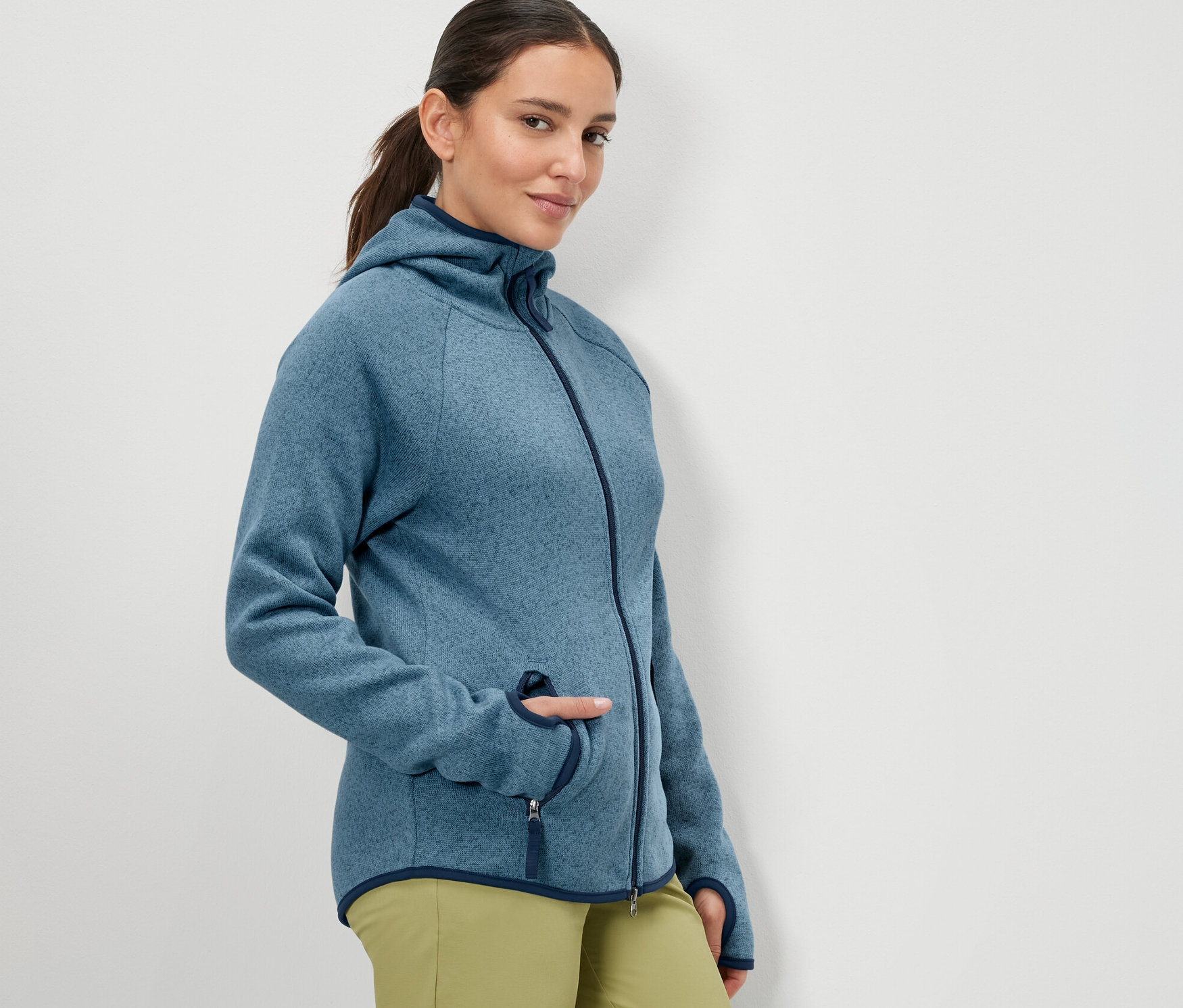 Thumbnail - Tchibo - Strickfleece-Jacke - Damen - Gr. S - blau