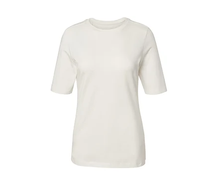 Cremefarbenes Halbarmshirt.
