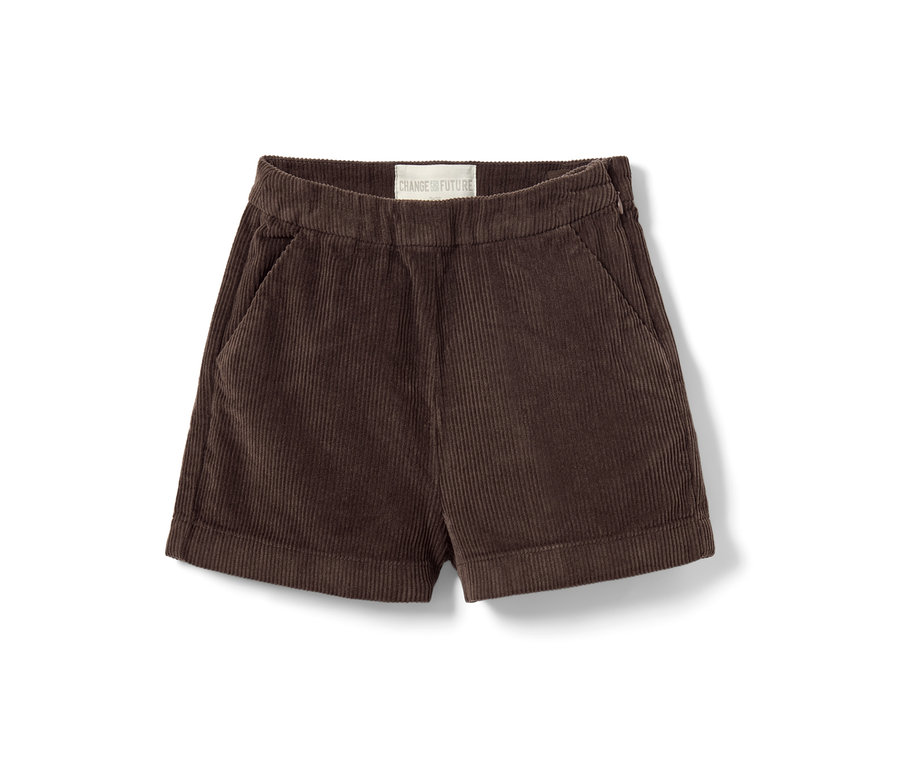 Braune Kinder-Cord-Shorts.