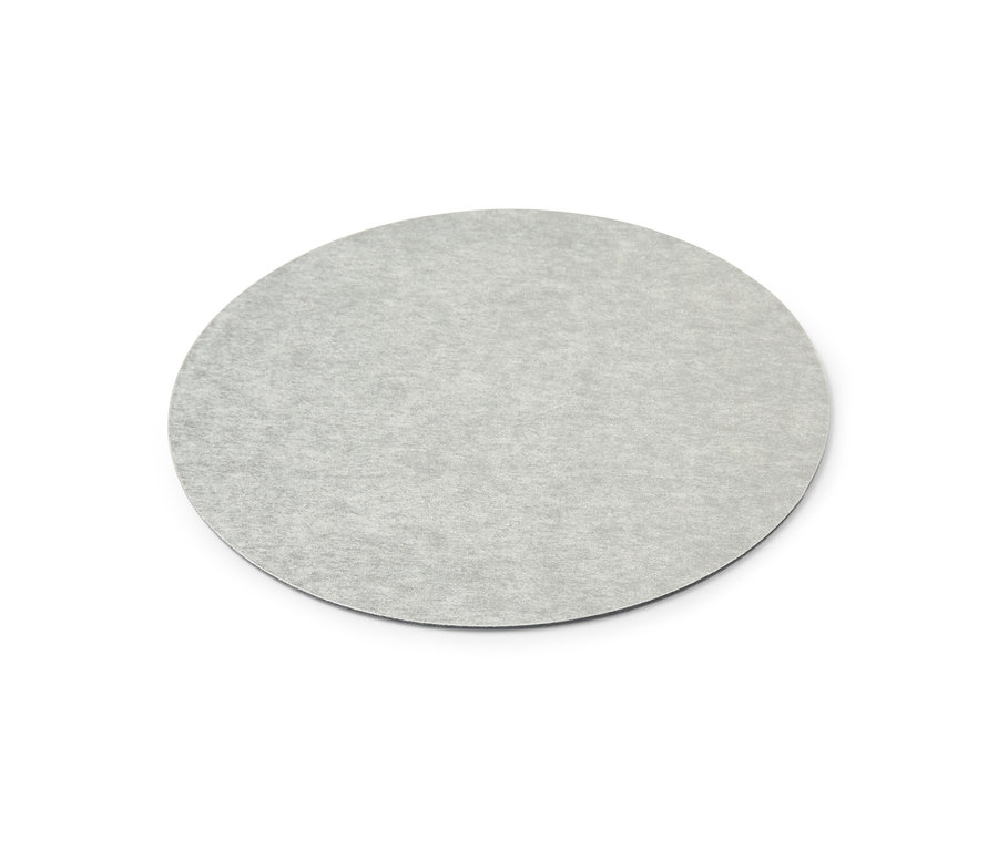 Detail eines runden, selbstklebenden Spiegelstickers (9 Stück).