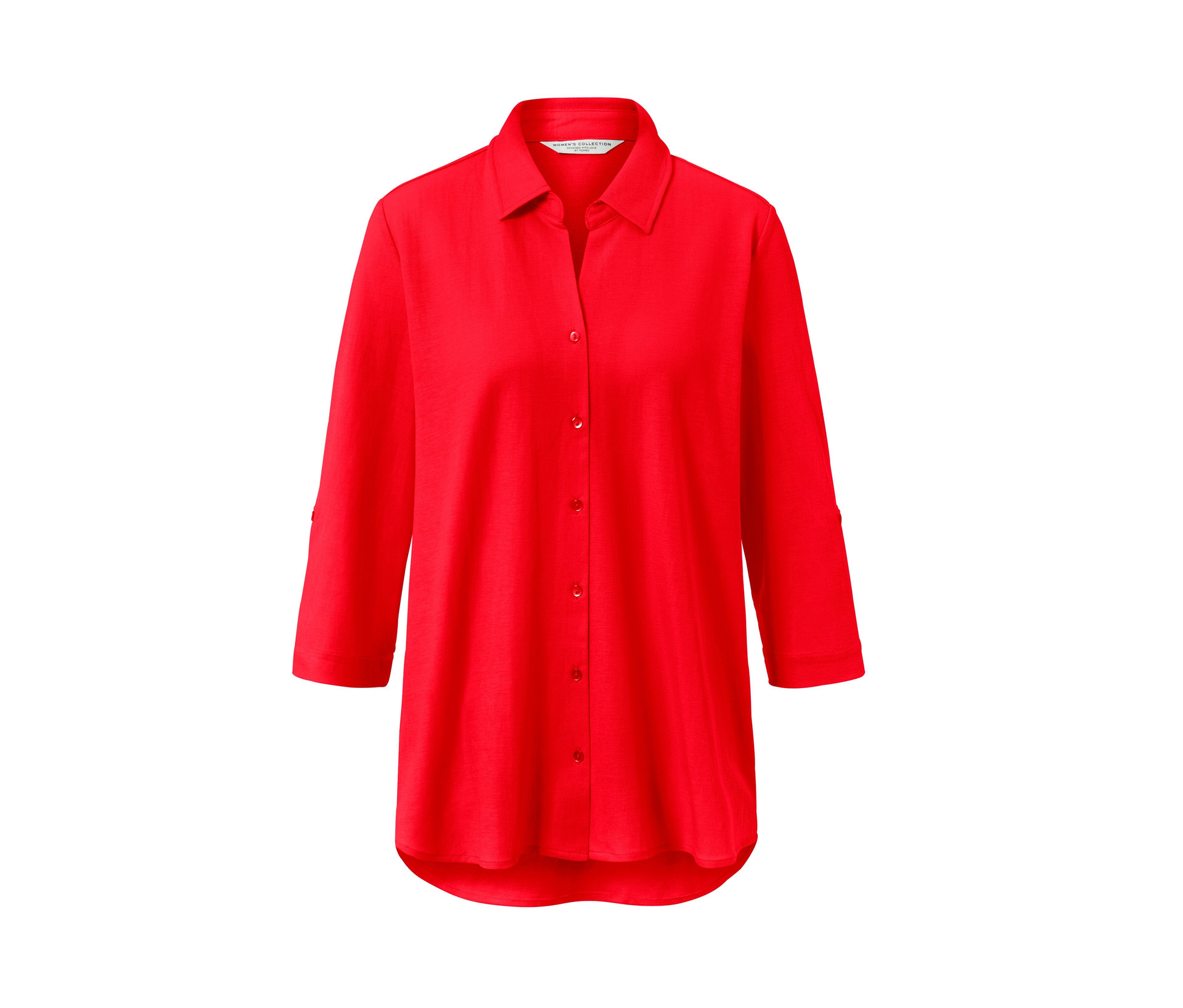 Piqué-Jerseybluse - Damen - Gr. 38 - rot - rot