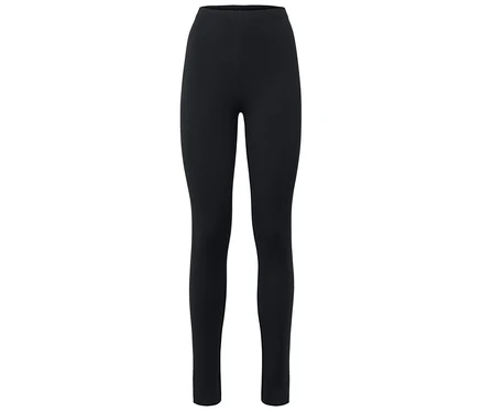 Schwarze Leggings auf weißem Hintergrund.