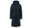 Dunkelblaue Steppjacke mit Kapuze.