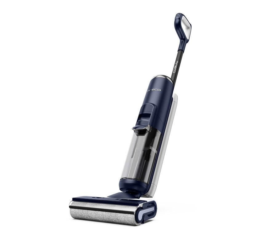 Tineco Nass-Trockensauger S6 Flashdry PET in Blau vor weißem Hintergrund.