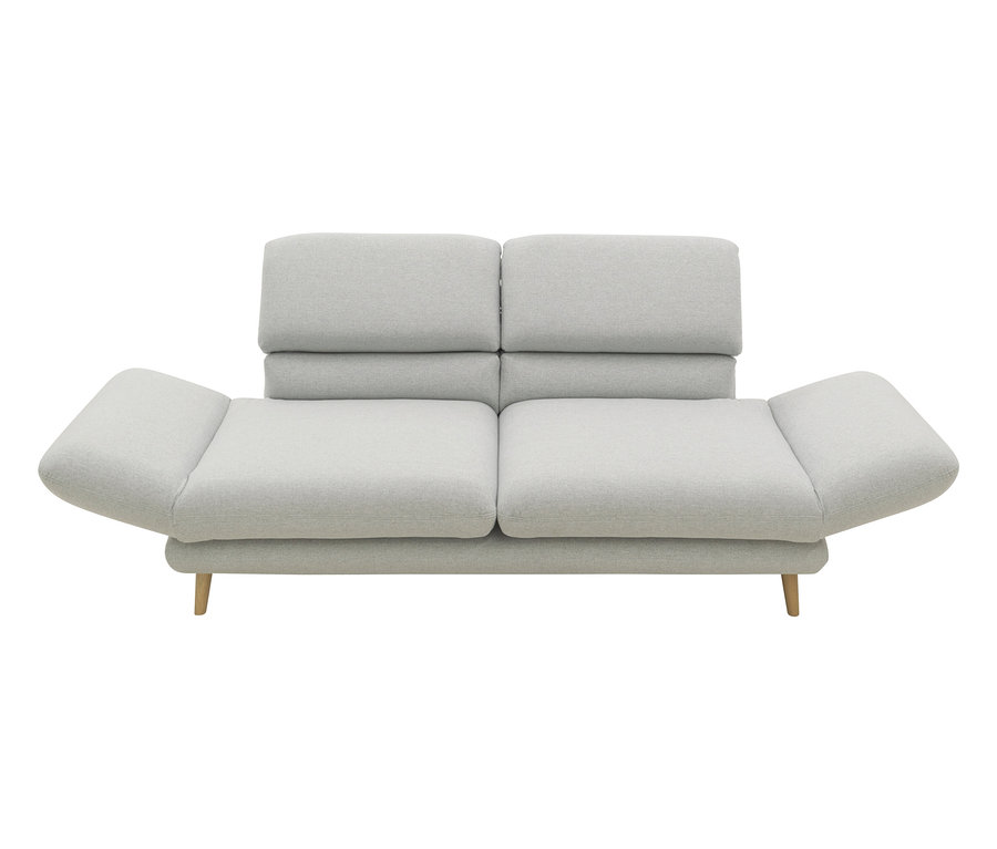 Silberfarbenes DOMO 2-Sitzer-Sofa »FuAR«, drehbar.
