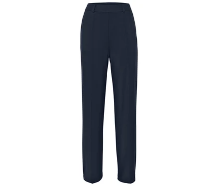 Marineblaue Hose auf weißem Hintergrund.