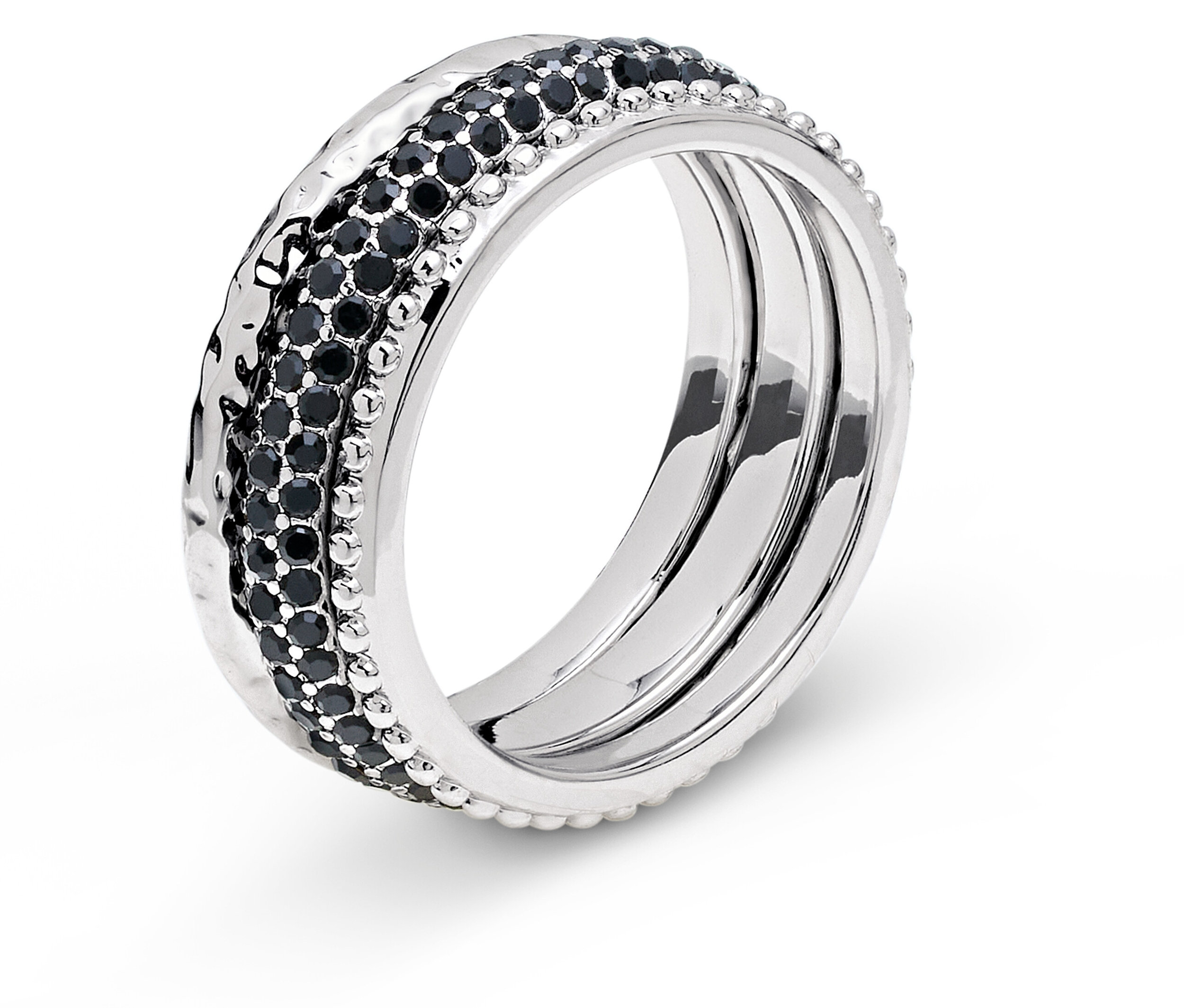 Ring-Set »Black« - Damen - Gr. 18 - silber - silber