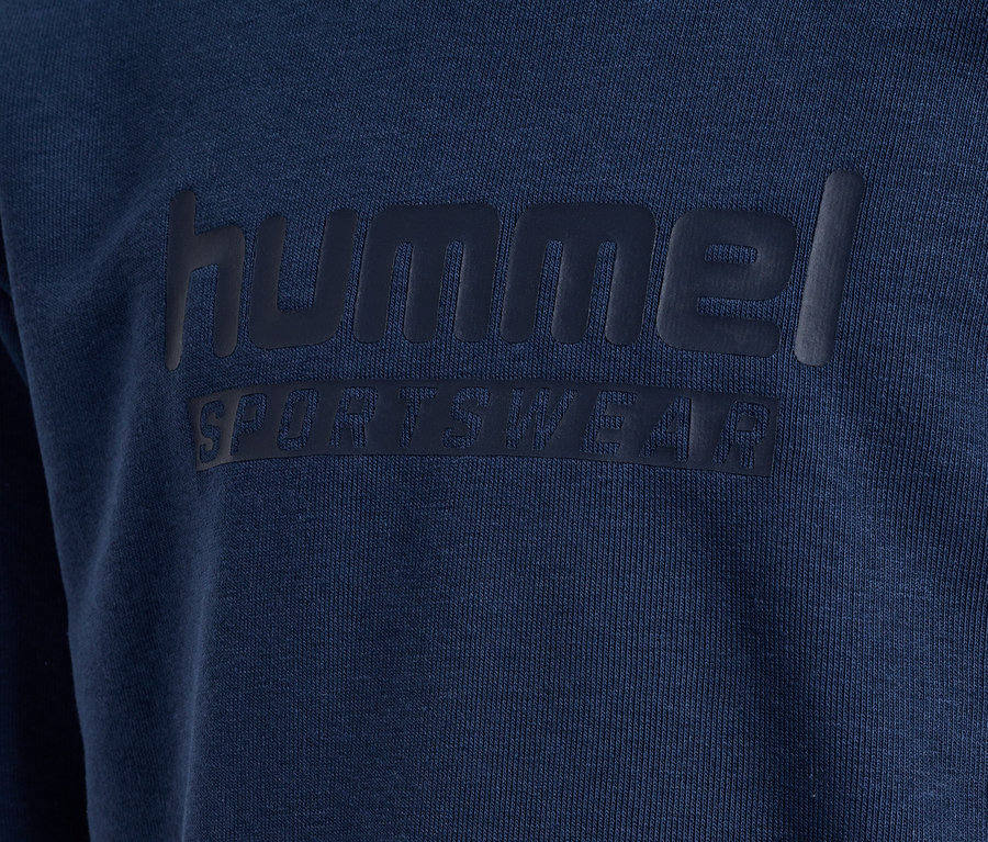 Blauer HUMMEL HMLJR Base-Sweatshirt mit "hummel SPORTSWEAR" Schriftzug