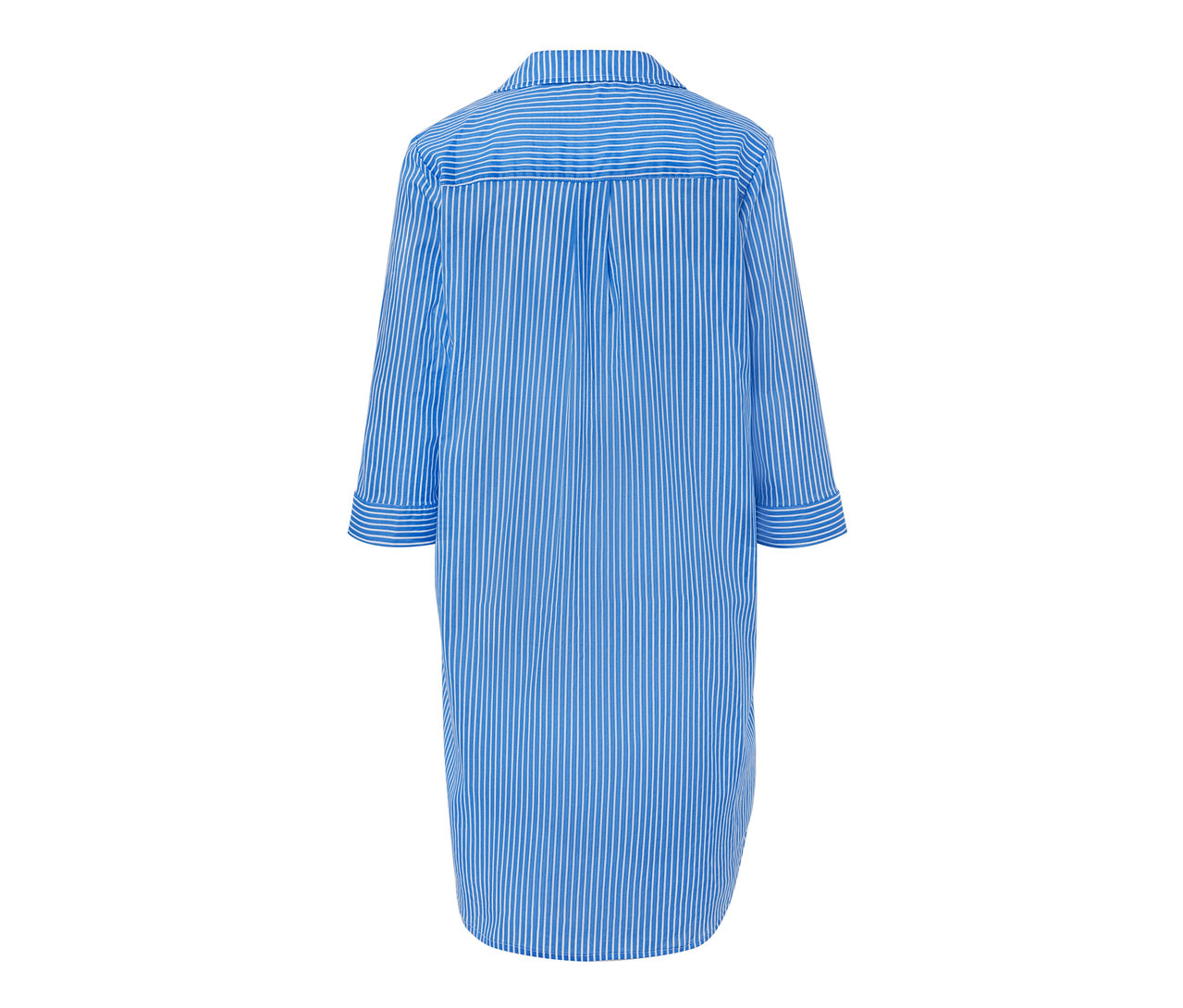 Blau-weiß gestreiftes Web-Nachthemd von hinten.
