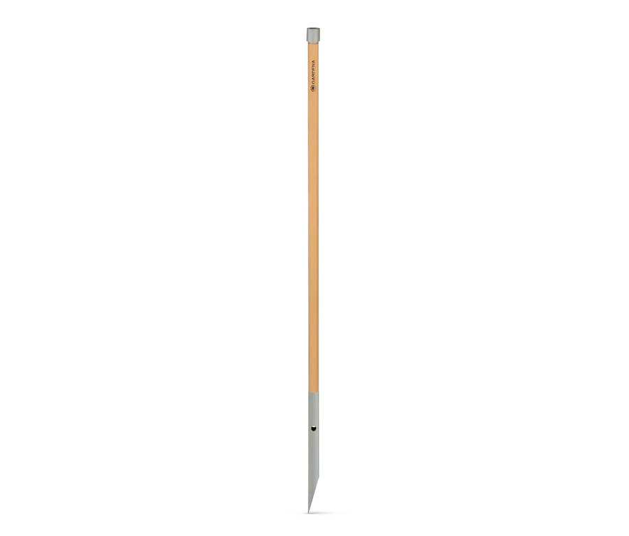 GARDENA Stiel »ClickUp!« mit Holzgriff und grauem Metalleinsatz.