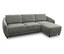 Graues DOMO Ecksofa Longchair, rechtsbündig.