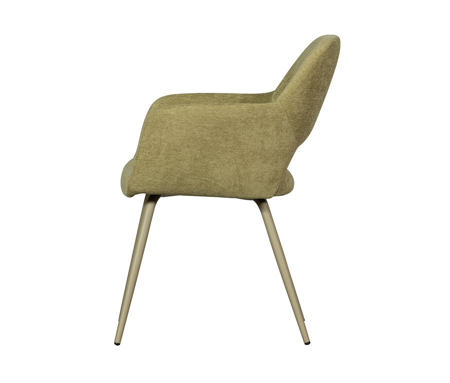 Detailansicht von der Seite eines Woood »Jenny« Stuhls, 2er-Set, Salbei.