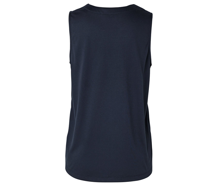 Rückansicht eines marineblauen Tanktops.