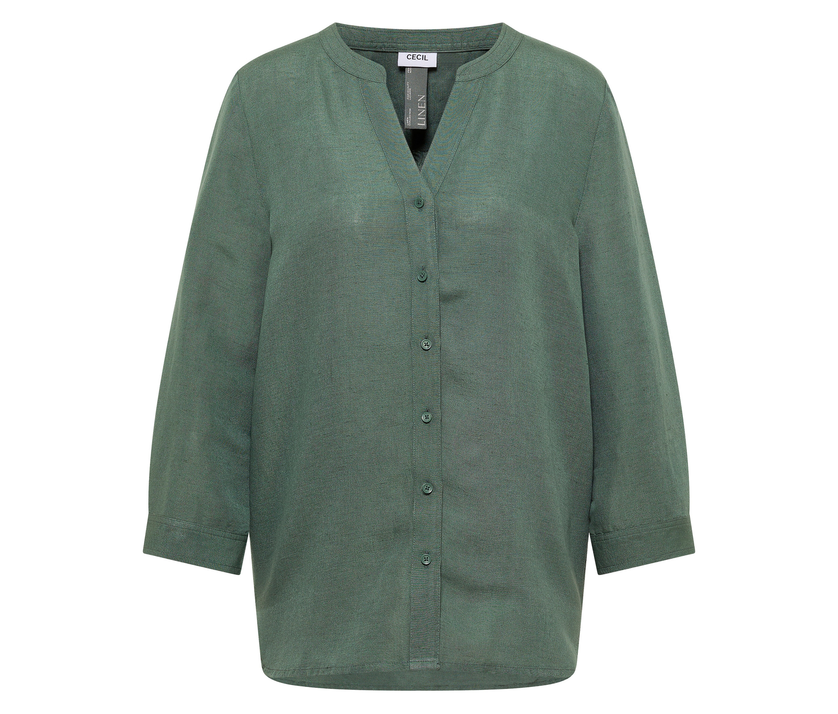 Cecil Leinenmix-Bluse - Damen - Gr. XL - khaki - khaki